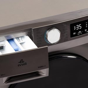 ماشین لباسشویی 10 کیلویی ایوولی EVVOLI EVWM-FDDS-1014S نقره ای