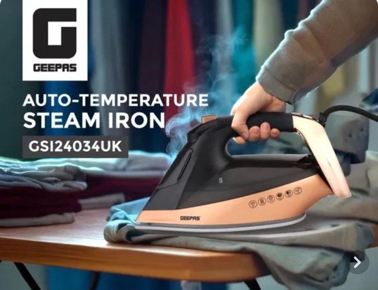 اتو بخار 2600 وات جیپاس مدل GEEPAS GSI24034UK