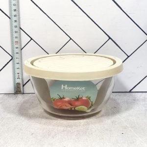 ظرف گرد شیشه ای درب دار الوان سایز 2