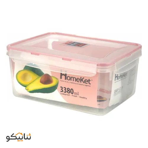 ظرف فریزری مستطیل 3380 میل easy lock هومکت