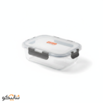 ظرف نگهدارنده غذا درب دار مستطیل 1040میلی لیتر گلس لاک شفاف